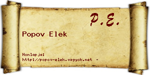 Popov Elek névjegykártya